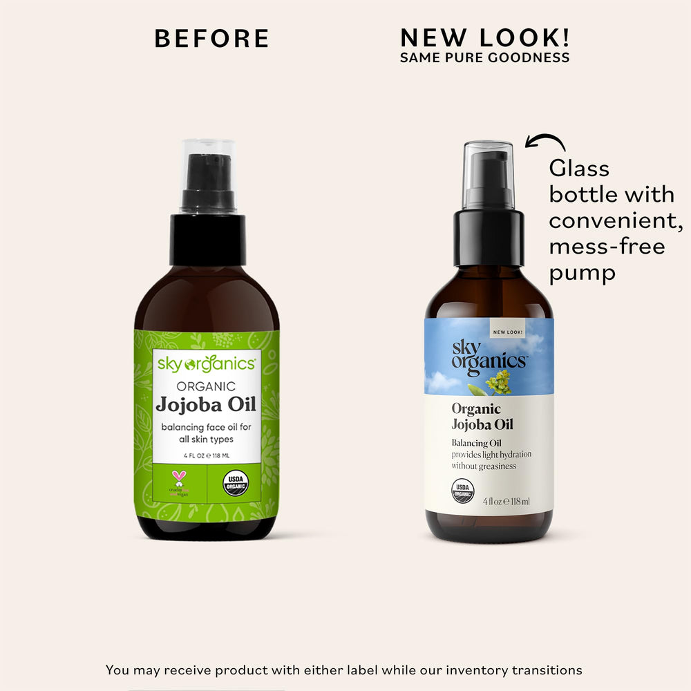 Sky Organics Aceite de Jojoba, aplicación diaria para rostro equilibrado.