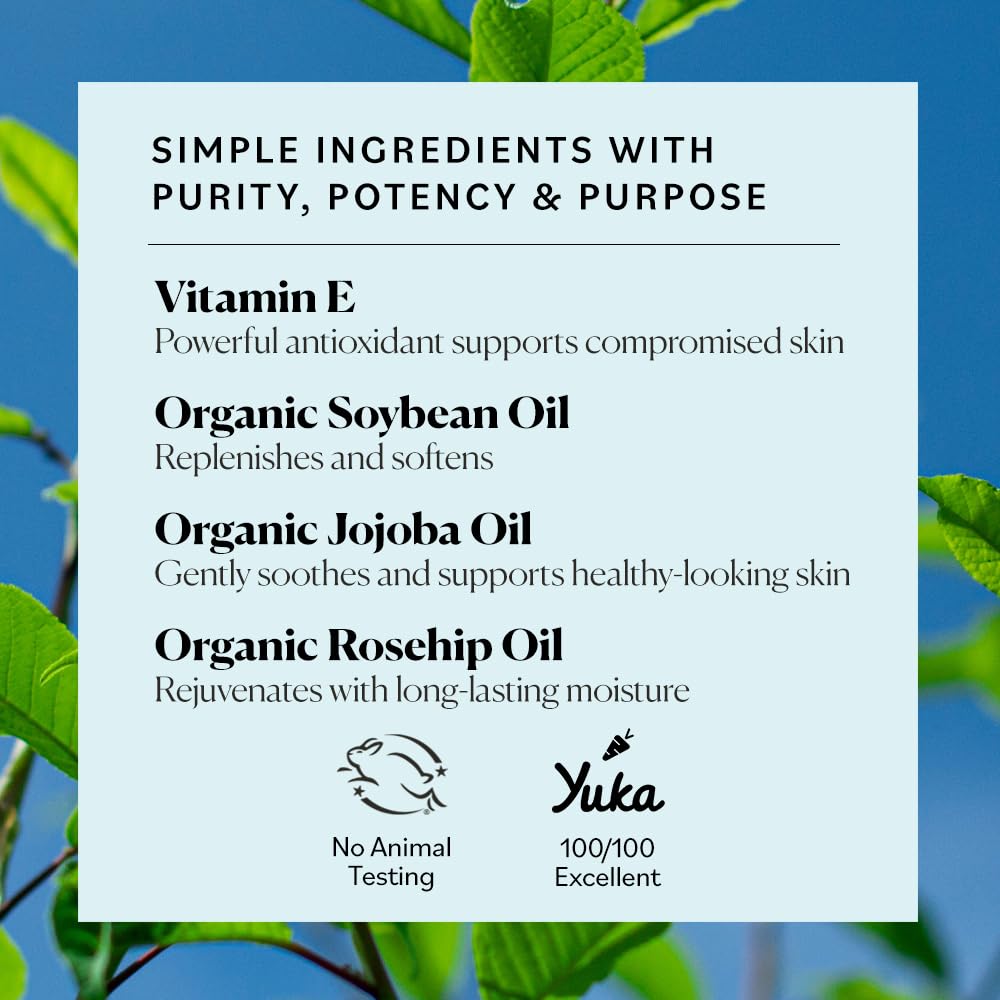 Sky Organics Aceite Vitamina E, ingredientes orgánicos certificados para cuidado facial.
