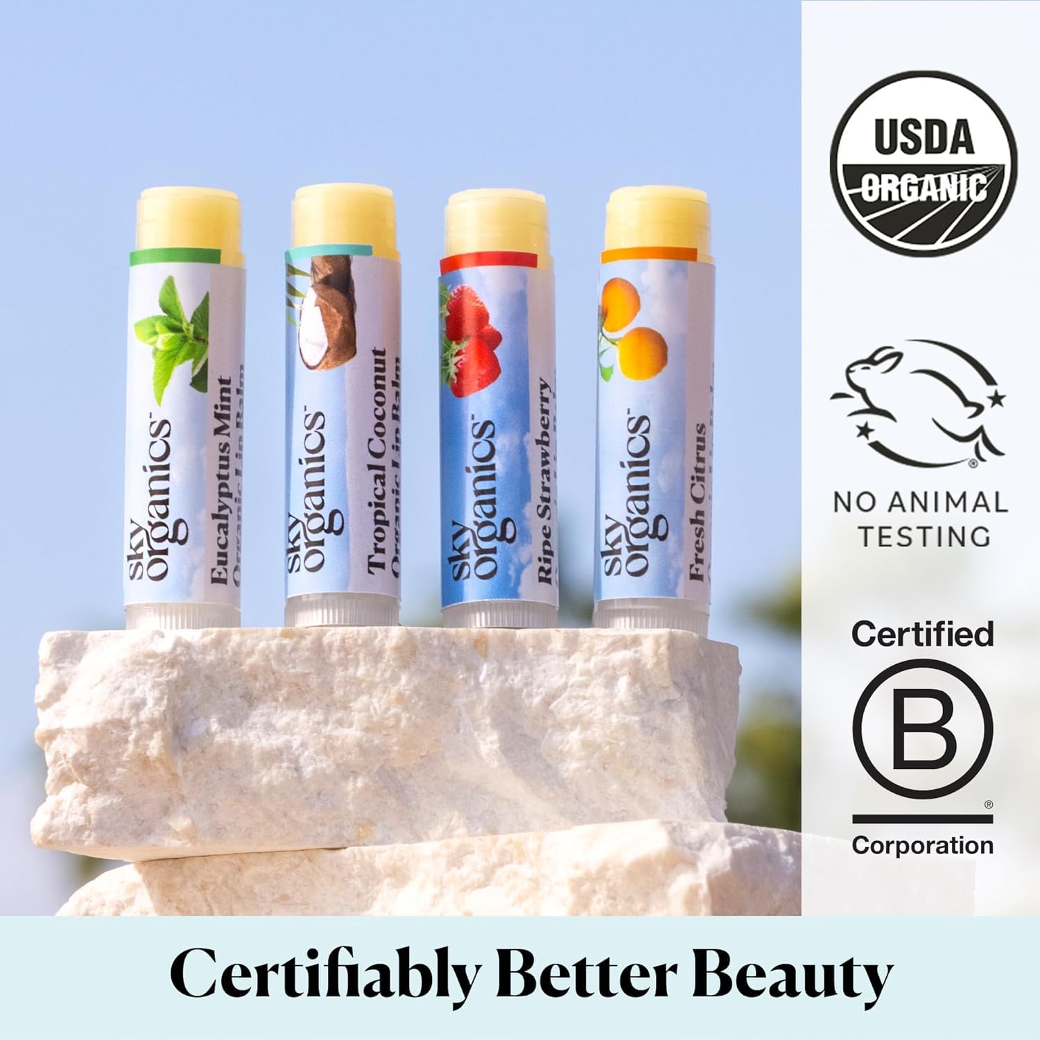 Bálsamo labial Cítrico Fresco de Sky Organics para aroma refrescante