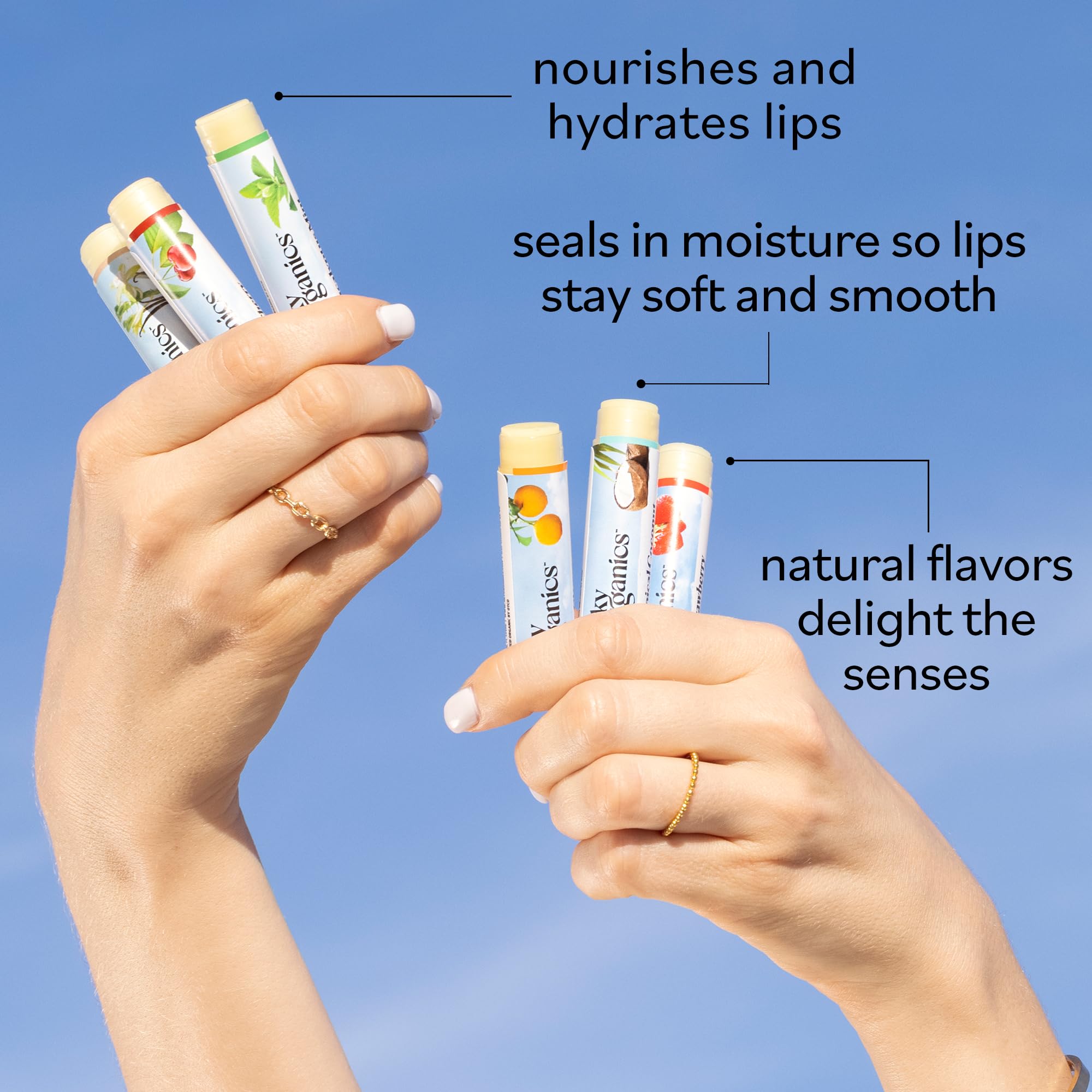 Sky Organics bálsamo labial coco tropical, hidratación intensiva para labios secos.