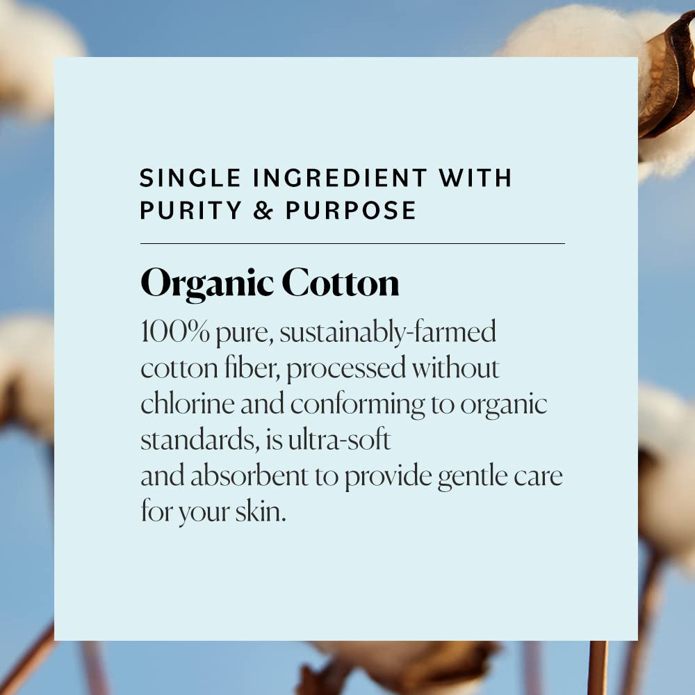 Sky Organics cotton rounds sensitive skin use, hypoallergenic and comfortable.