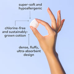 Sky Organics ultra-soft cotton balls, plush texture ideal for toners.