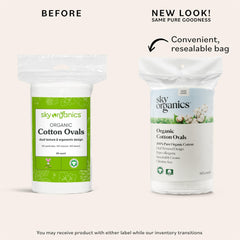 Sky Organics large cotton pads with textured side for makeup removal.