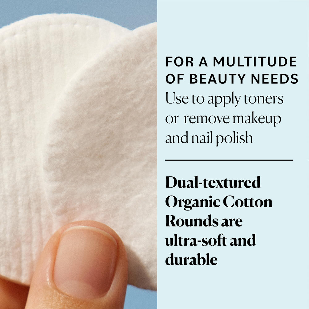 Sky Organics organic cotton rounds designed for sensitive skin cleansing.