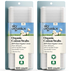 Sky Organics organic cotton swabs with ultra soft tips for gentle cleaning
