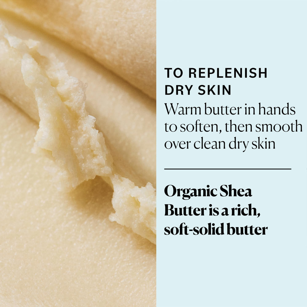 Texture of raw, unrefined shea butter melting on skin.