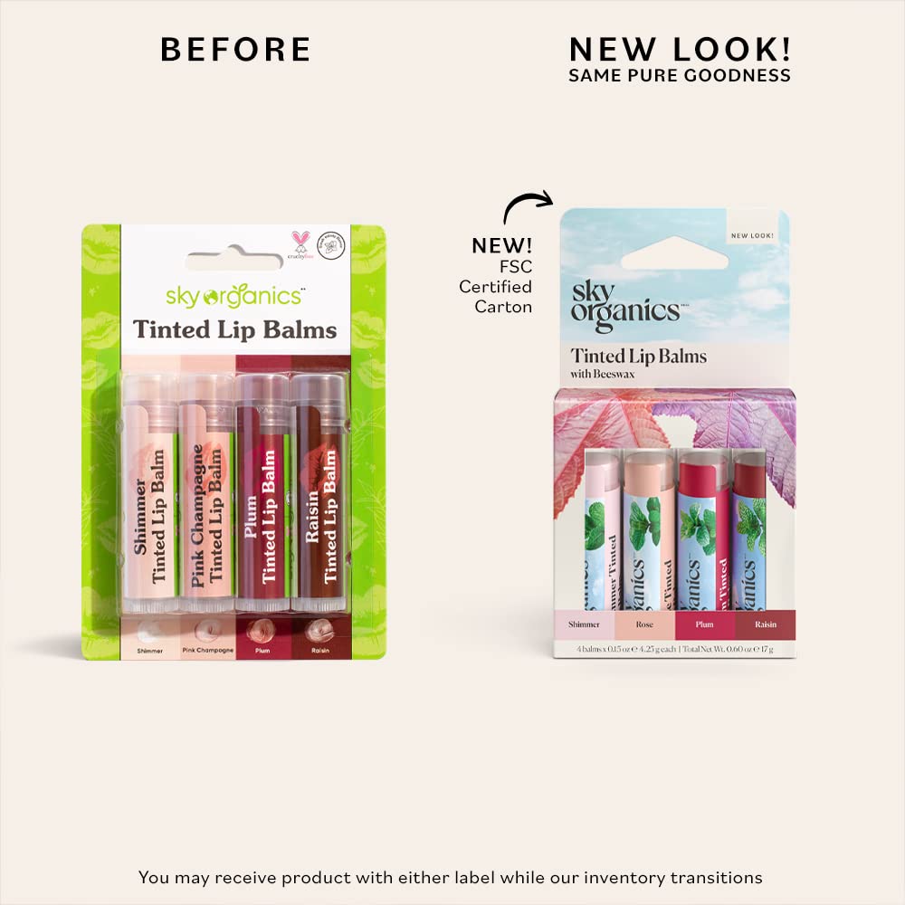Sky Organics tinted lip balm plum shade delivering rich yet sheer color
