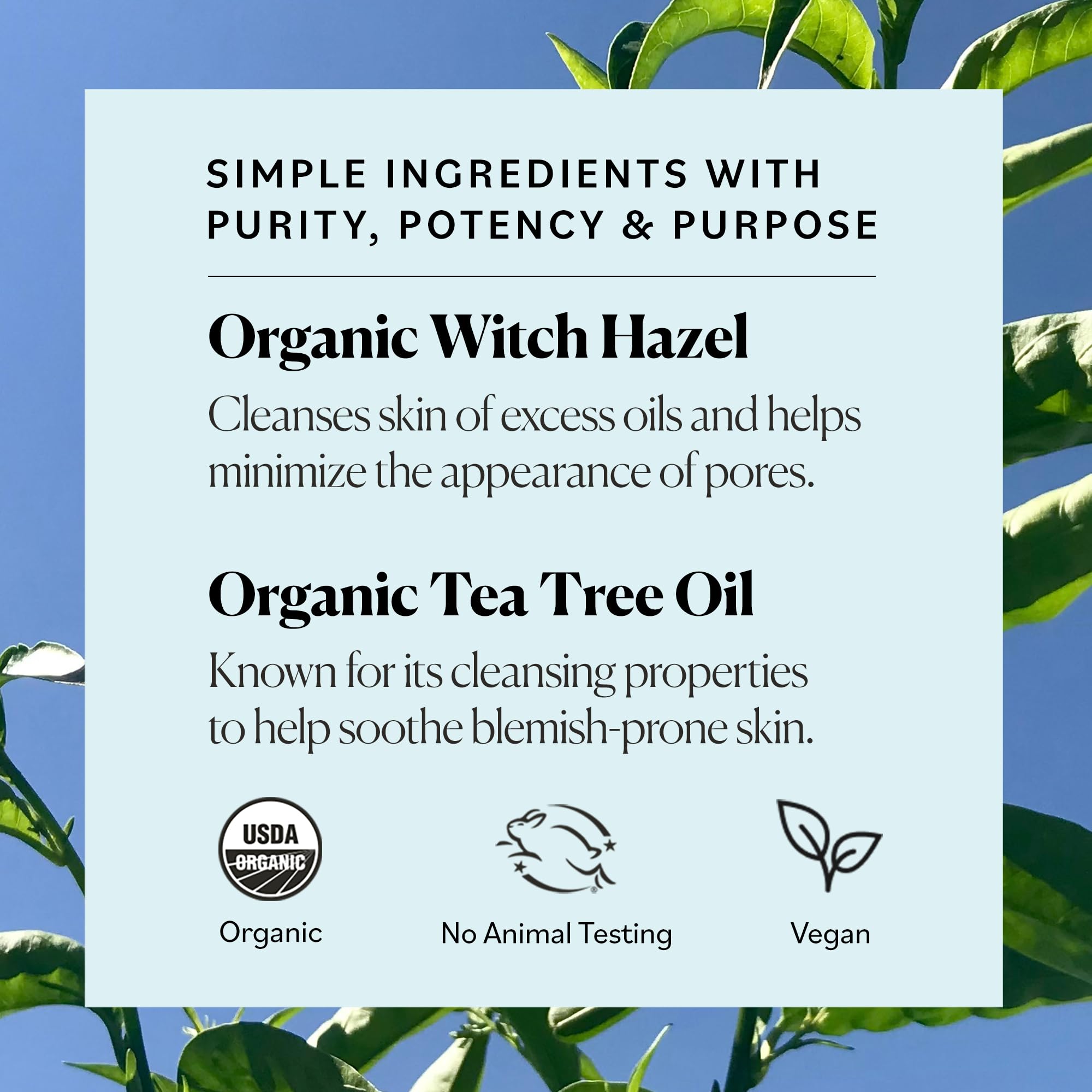 Sky Organics Tónico orgánico certificado y libre de crueldad para piel sensible.
