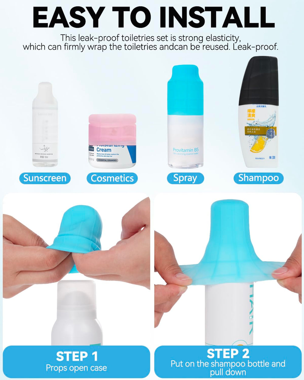 Skyconser travel elastic sleeve helps organize bottles for families