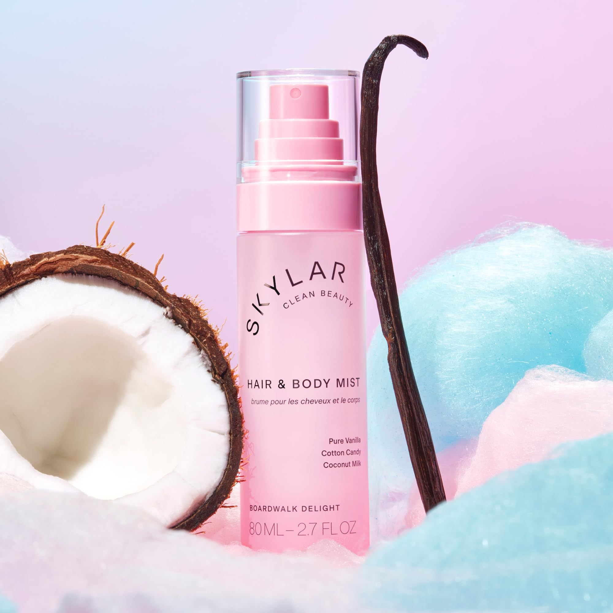 Skylar Boardwalk Delight scent notes close-up: cotton candy and raspberry sorbet