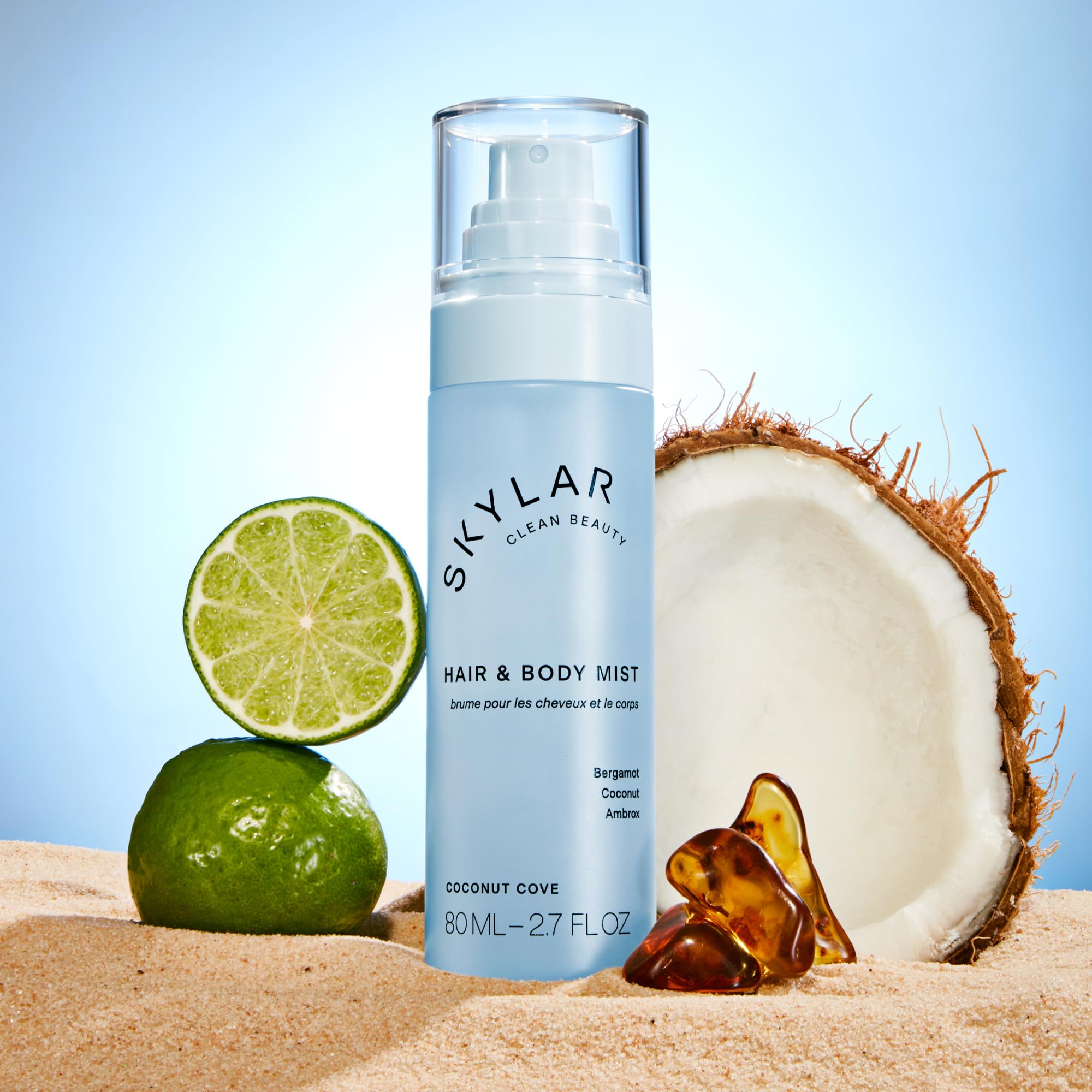 Skylar Coconut Cove application on skin for gentle refresh.