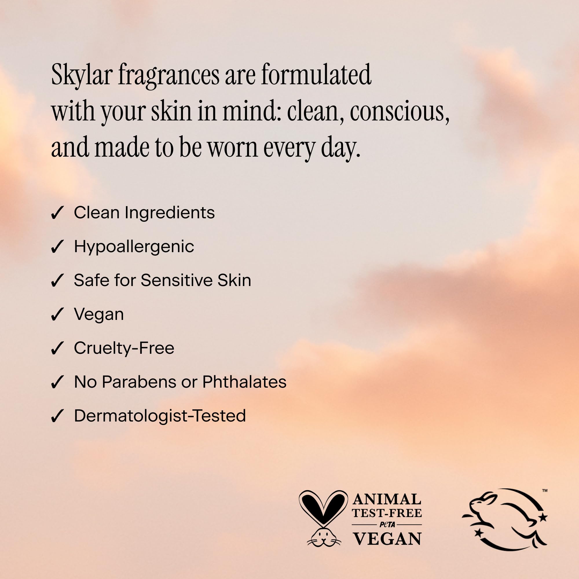 Skylar Vanilla Sky body mist on skin for easy layering.