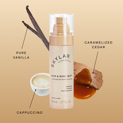 Skylar Vanilla Sky note visuals highlighting vanilla and cappuccino aroma.