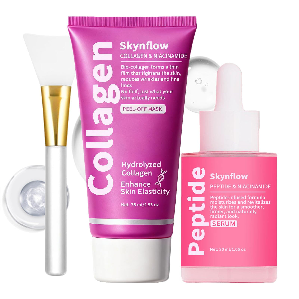 SKYNFLOW collagen face mask peel-off close-up for smoother skin preparation
