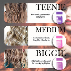 SKYPIA stainless rat-tail comb for clean parting and color application