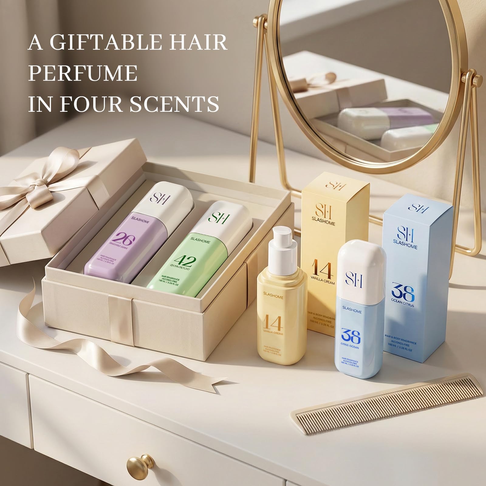 Slashome scent settles softly on skin and fabrics with movement