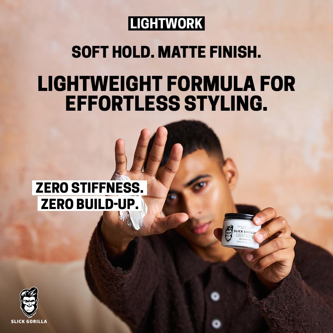 Slick Gorilla Lightwork lightweight feel keeps hair comfortable.