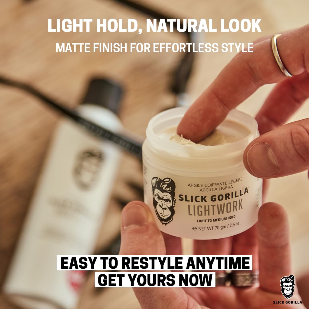 Slick Gorilla Lightwork water-based formula washes out easily.
