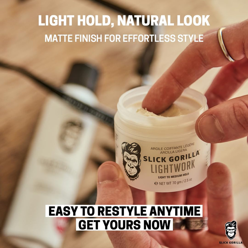 Slick Gorilla Lightwork water-based formula washes out easily.