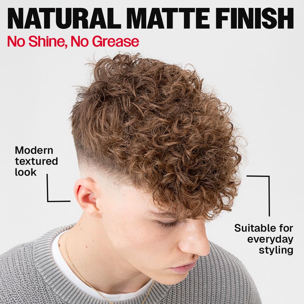 Slick Gorilla matte finish look with invisible hold and natural texture.