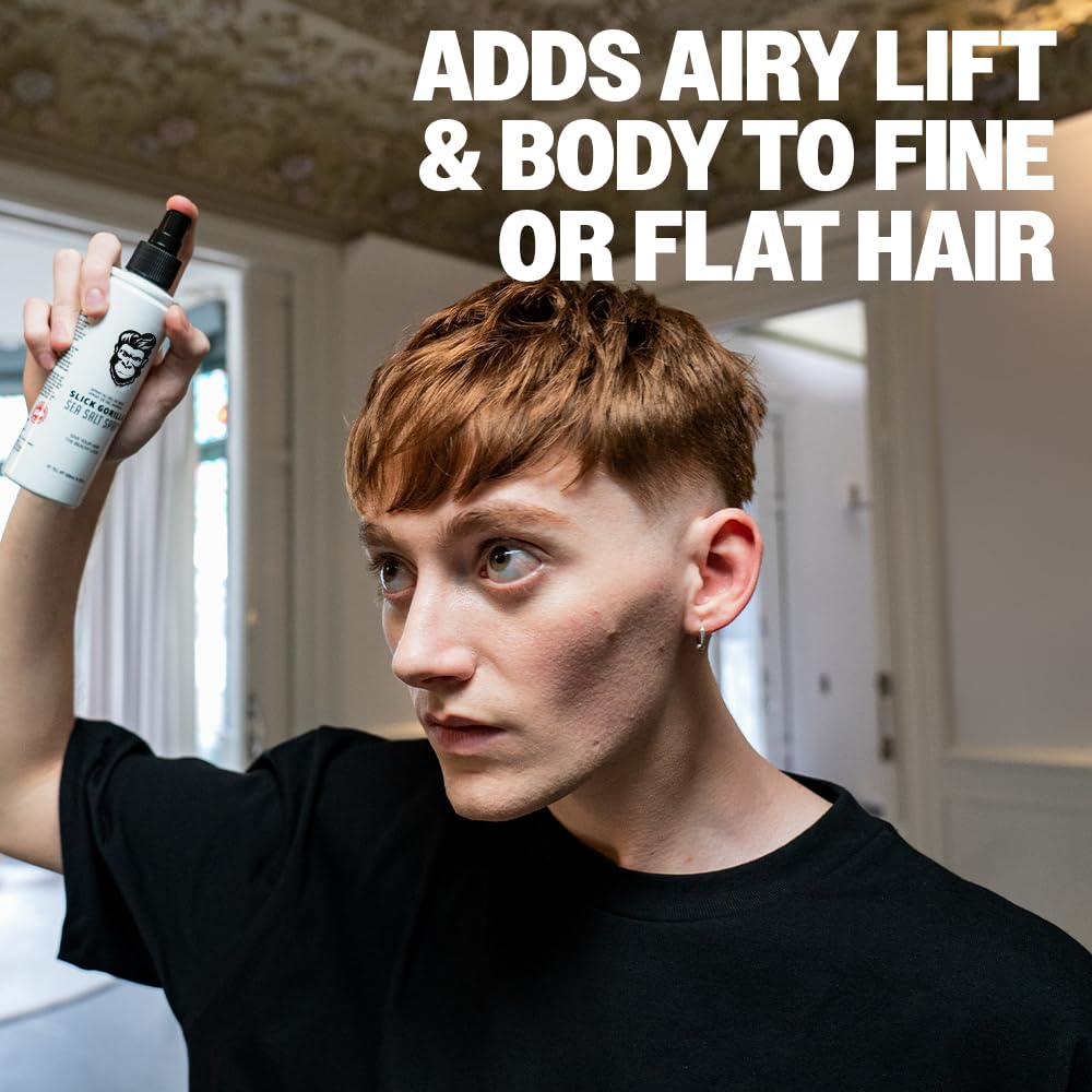 Slick Gorilla Sea Salt Spray lightweight-mist demonstrates breathable volume.