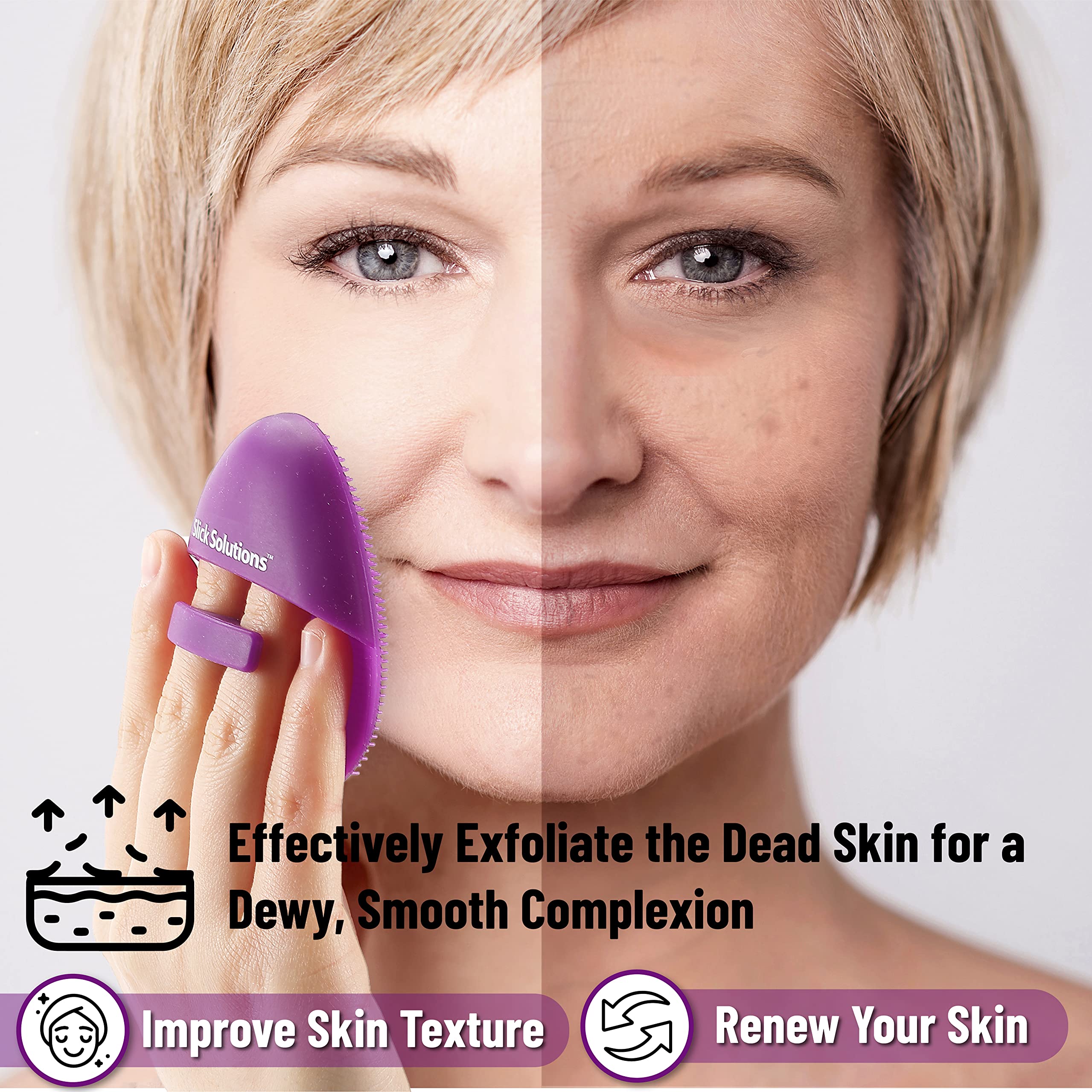 Slick Solutions ergonomic grip ensures comfortable use during cleansing.