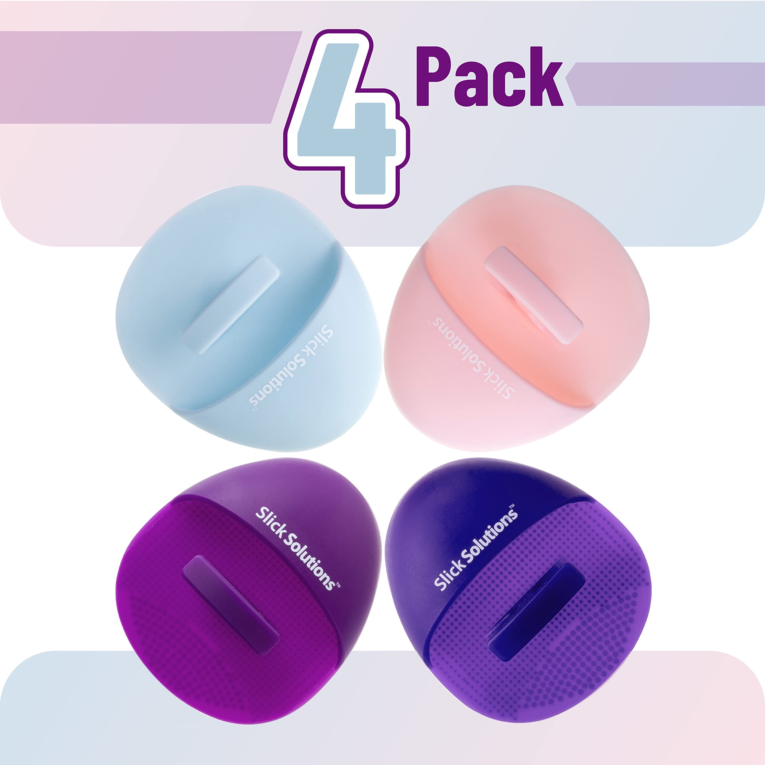 Slick Solutions dual-sided brush emphasizes pores cleansing and gentle massage.
