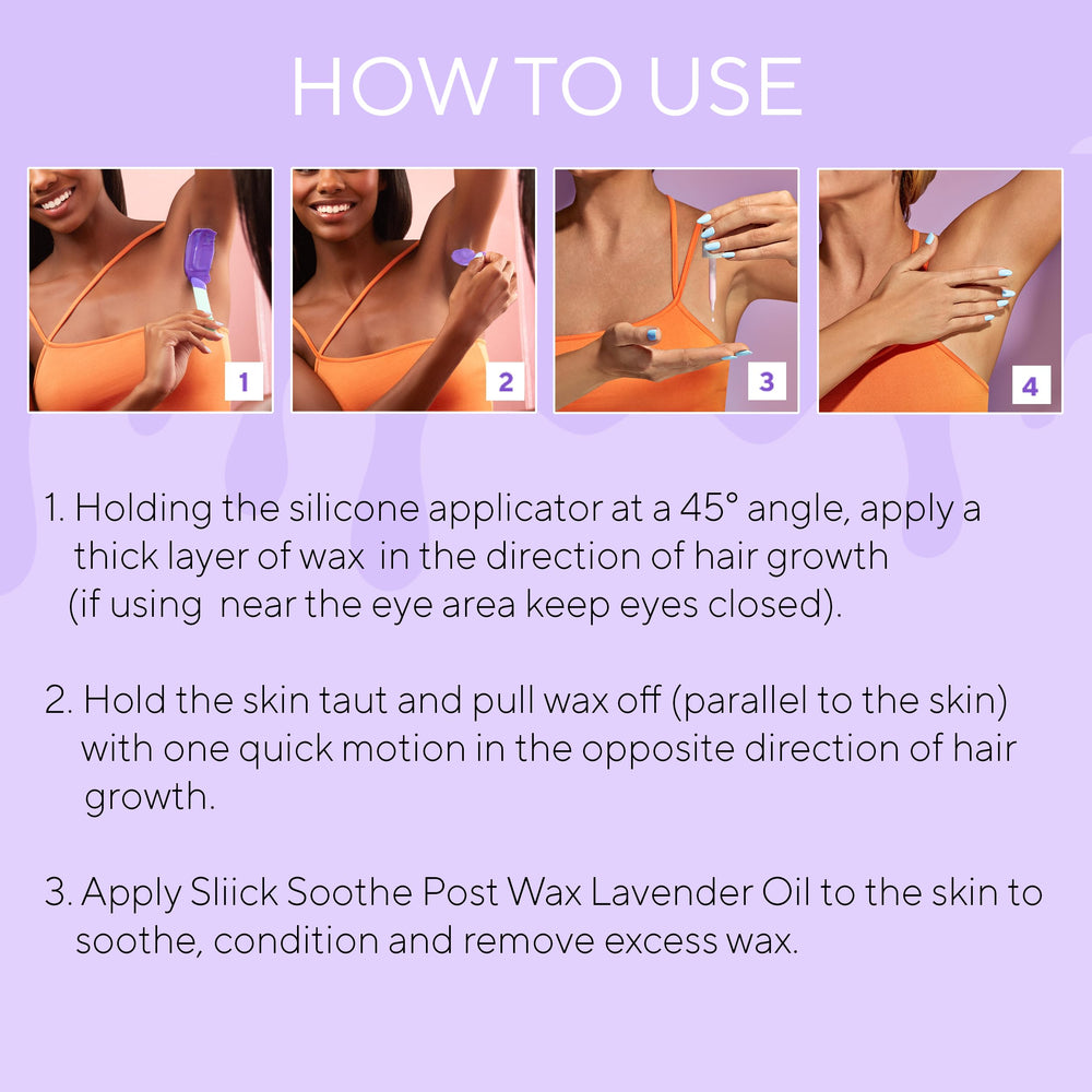 Sliick beads for bikini area waxing, minimal mess and precise results.