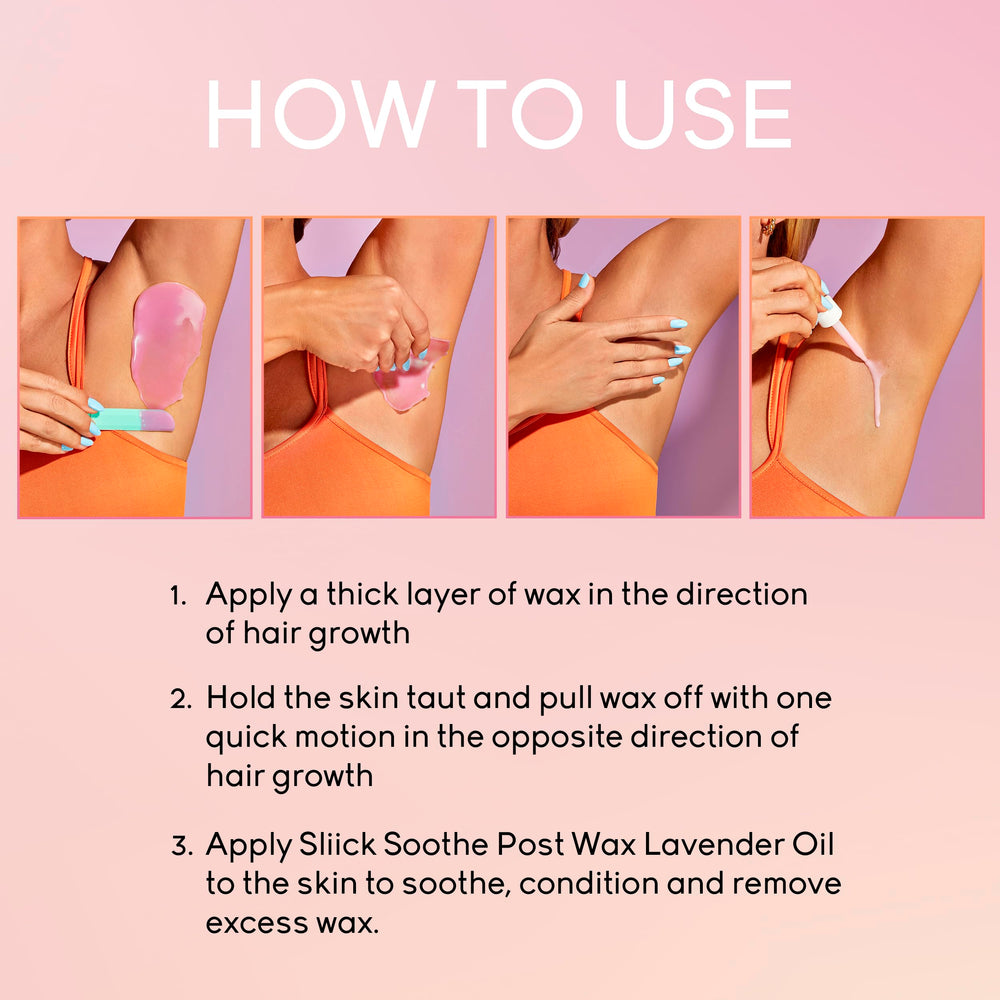 Sliick beads heat in microwave for spa-like home waxing.