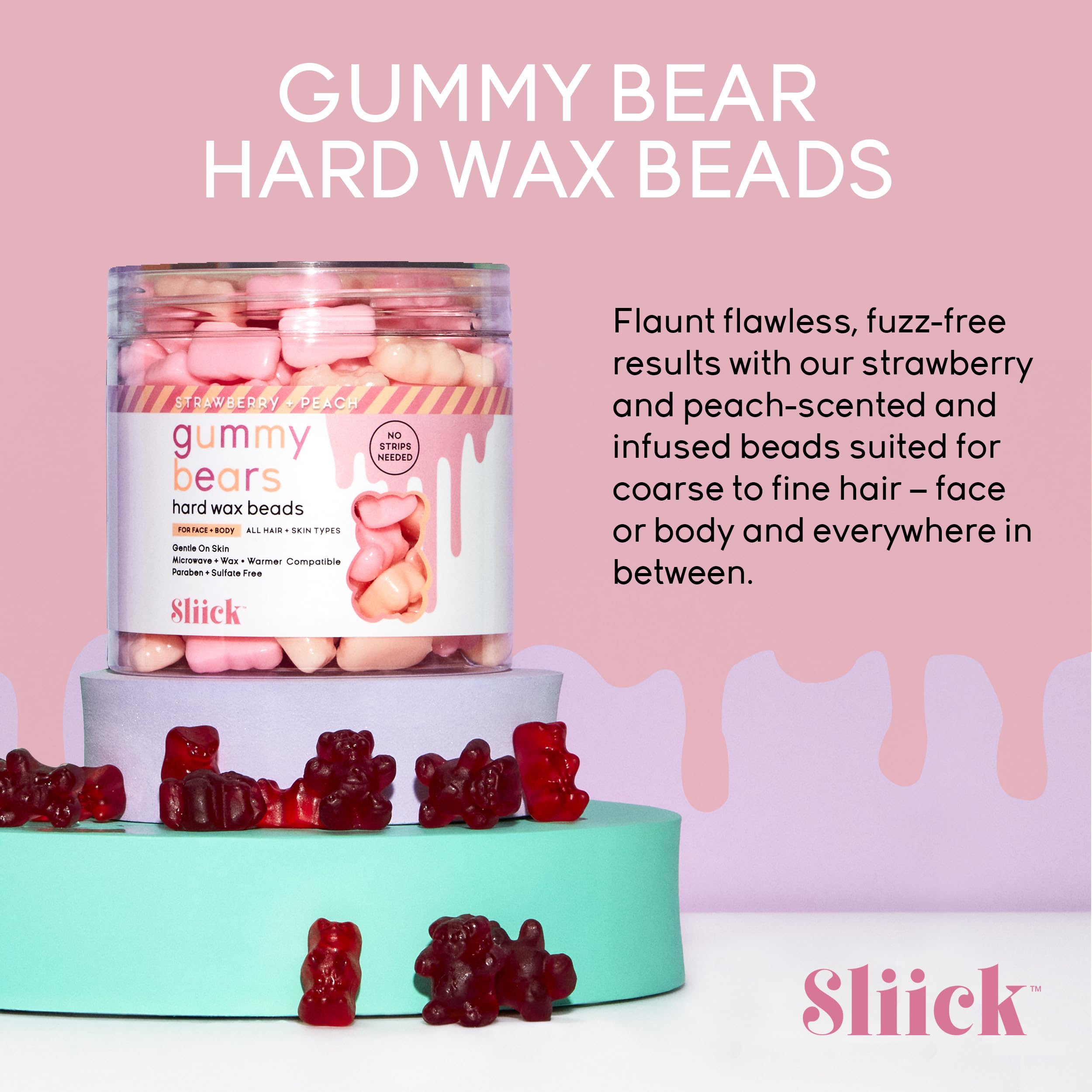 Sliick stripless beads offer mess-free application and quick removal.