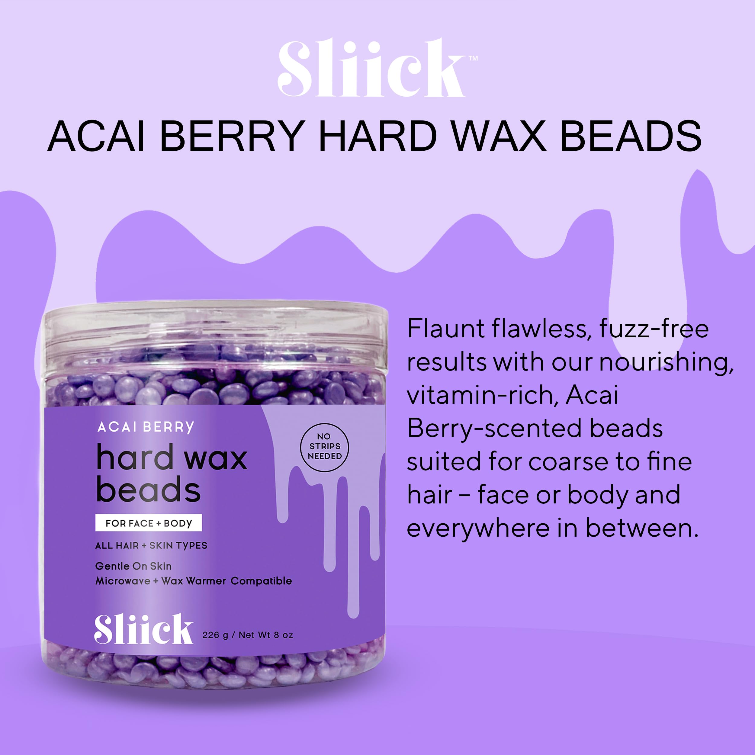 Sliick hard wax beads ready to heat in a compatible wax warmer.