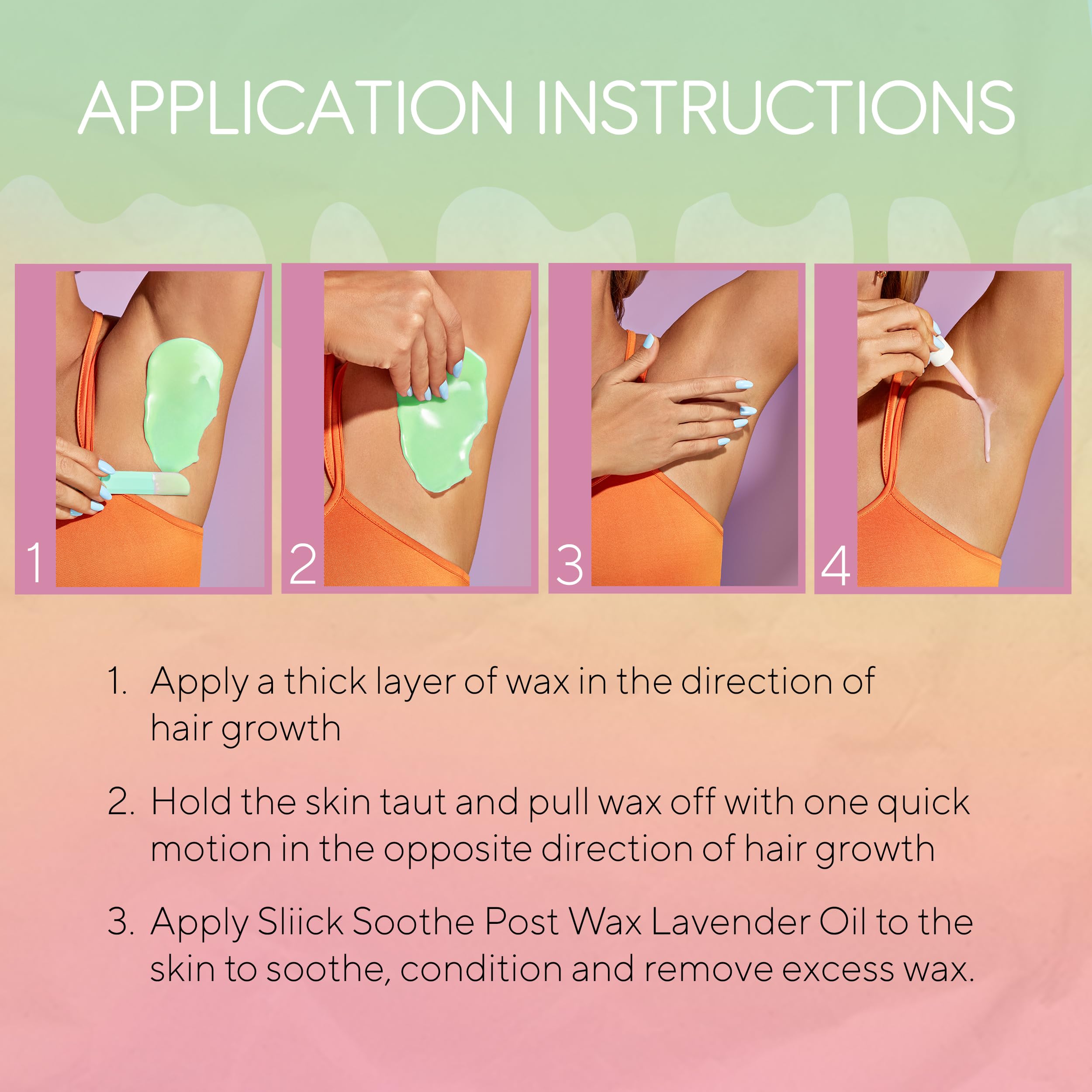 Sliick at-home waxing results in smooth skin after use.
