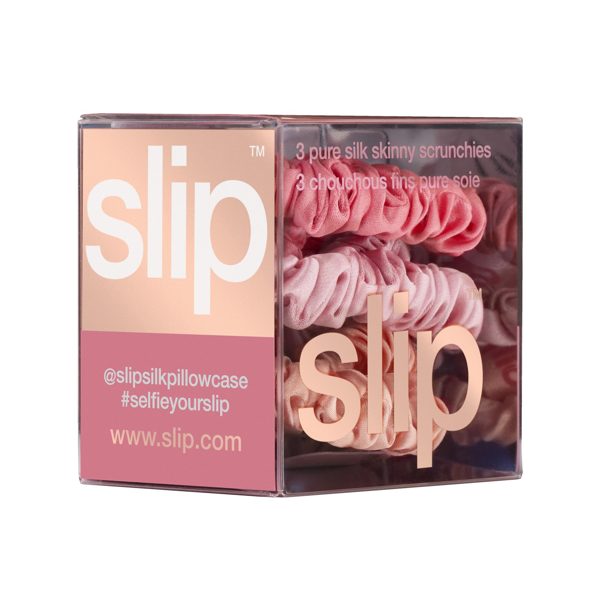 SLIP Skinny Scrunchies candy showcase luxe silk softness and shine.