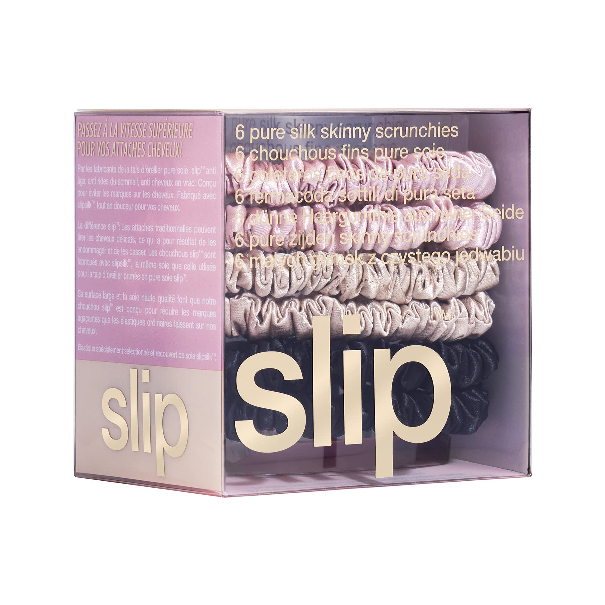 SLIP Skinny Scrunchies Multi stacked pack image.