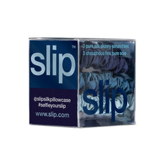 SLIP navy skinny scrunchies deliver non-slip grip for all-day wear.