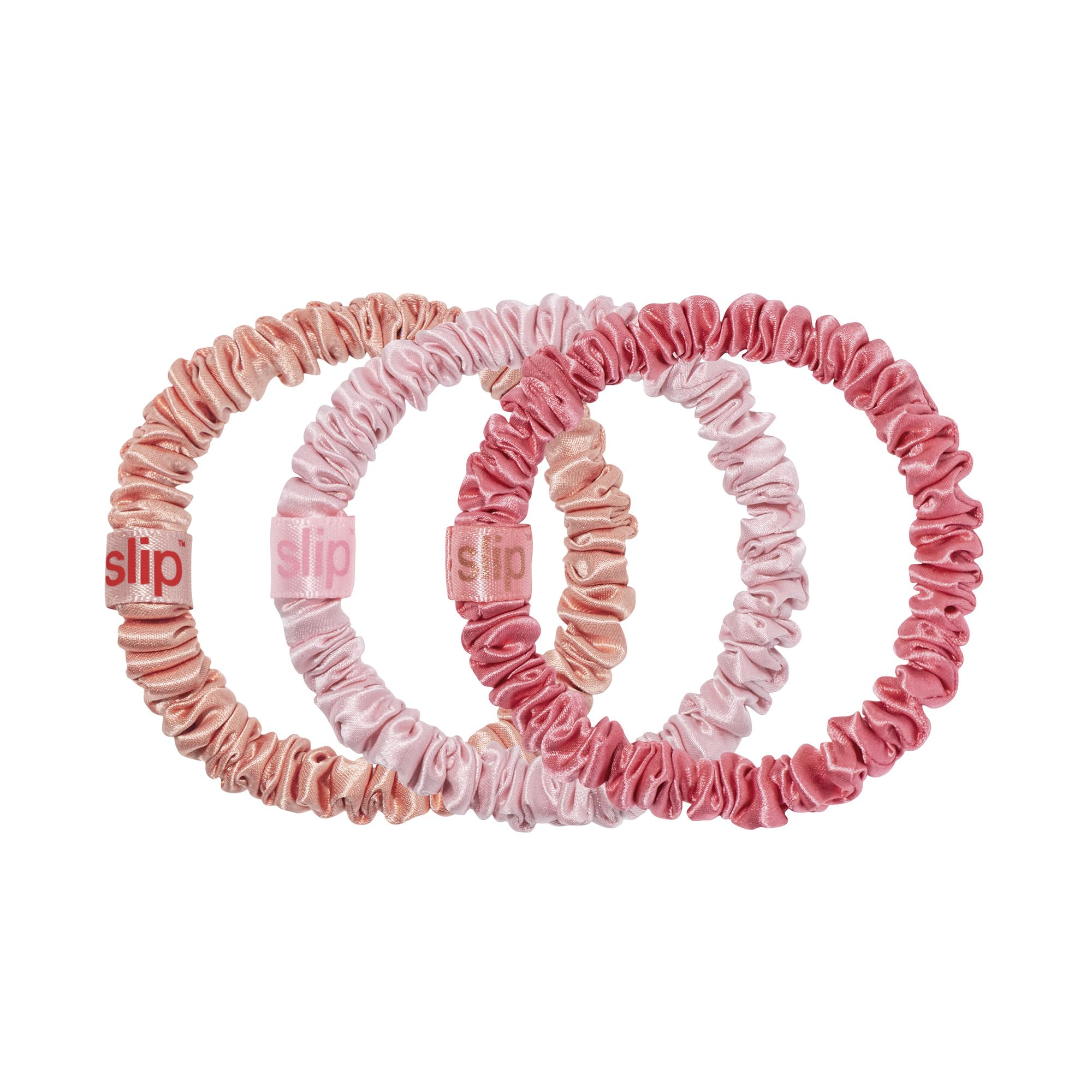 SLIP Skinny Scrunchies peach with gentle crease-free hold for delicate hair.