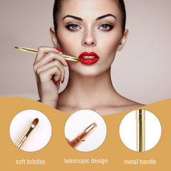 Sliverdew 2-pack retractable lip brush with pink cap for portable makeup on the go.