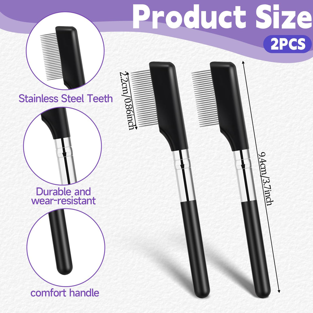 Sliverdew eyelash separator closeup highlights sturdy steel teeth for durable, easy cleaning.