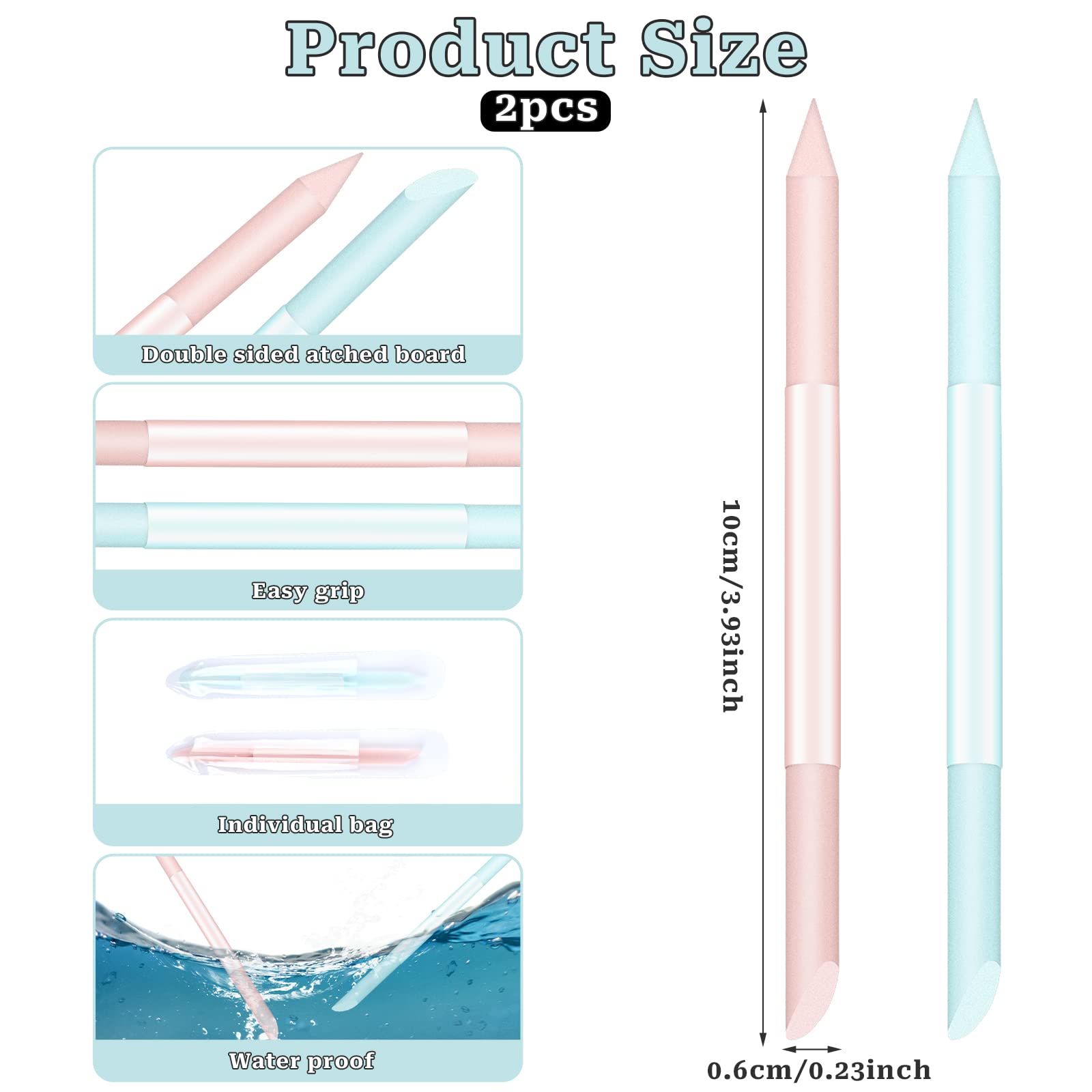 Sliverdew glass cuticle pusher double-sided design for versatility