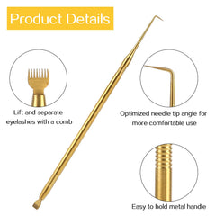 Sliverdew lash lift tool gold held in hand to show compact design.