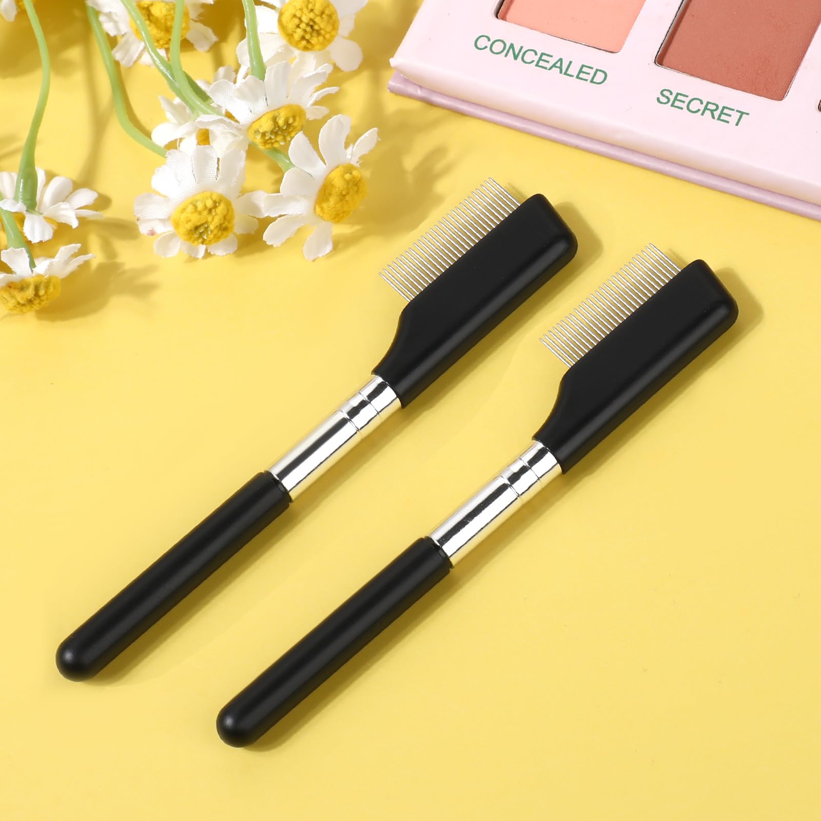 Sliverdew wooden-handle eyebrow comb offers gentle grip for precise shaping.