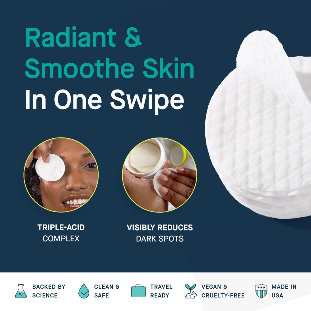 SLMD AHA BHA toner pads body-use context suggests full-body exfoliation potential.