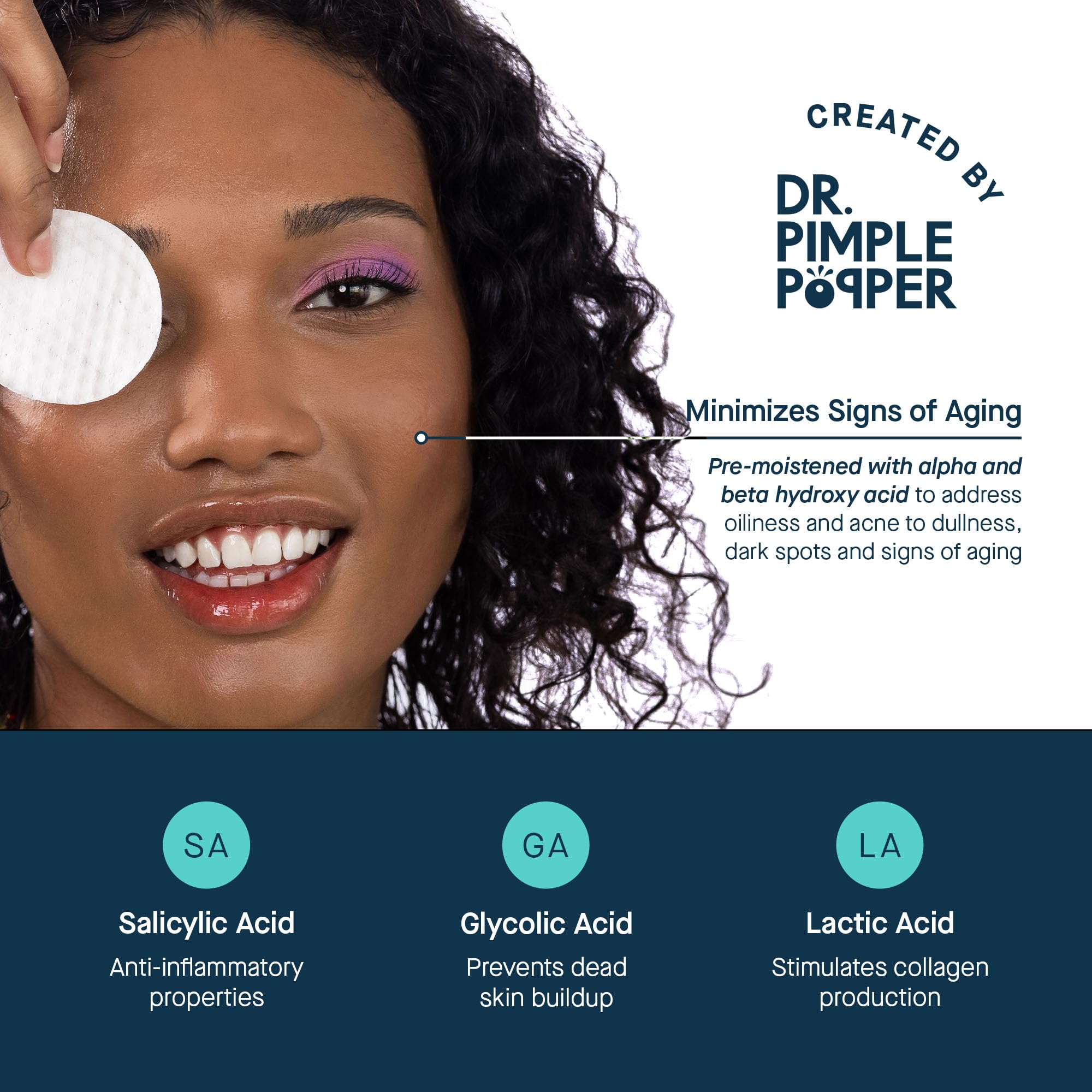 SLMD AHA BHA toner pads glow-preview imply smoother, clearer skin over time.