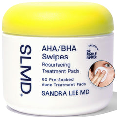 SLMD AHA BHA toner pads packaging enables quick at-home exfoliation and routine use.