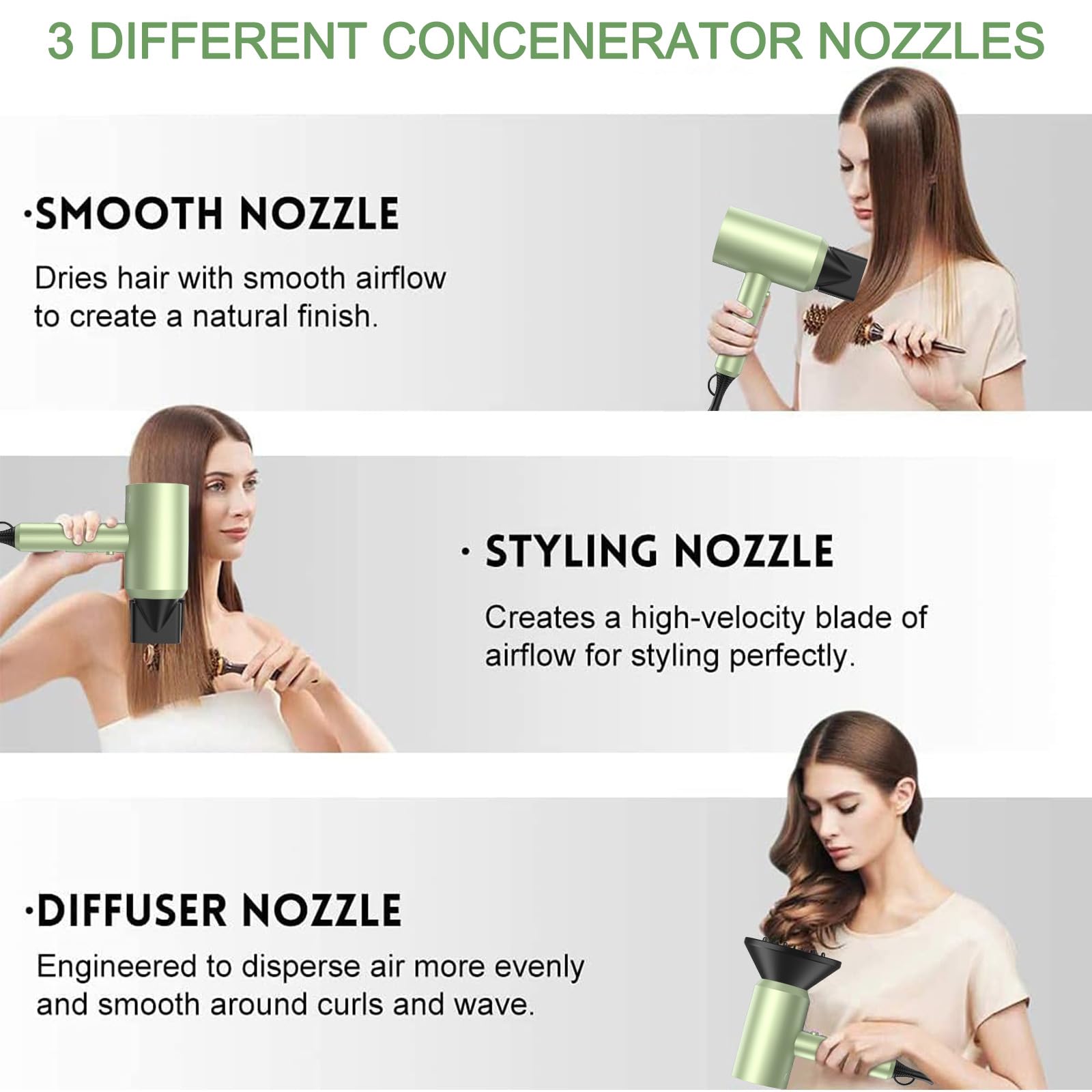 Slopehill concentrator nozzle attachment for precise airflow