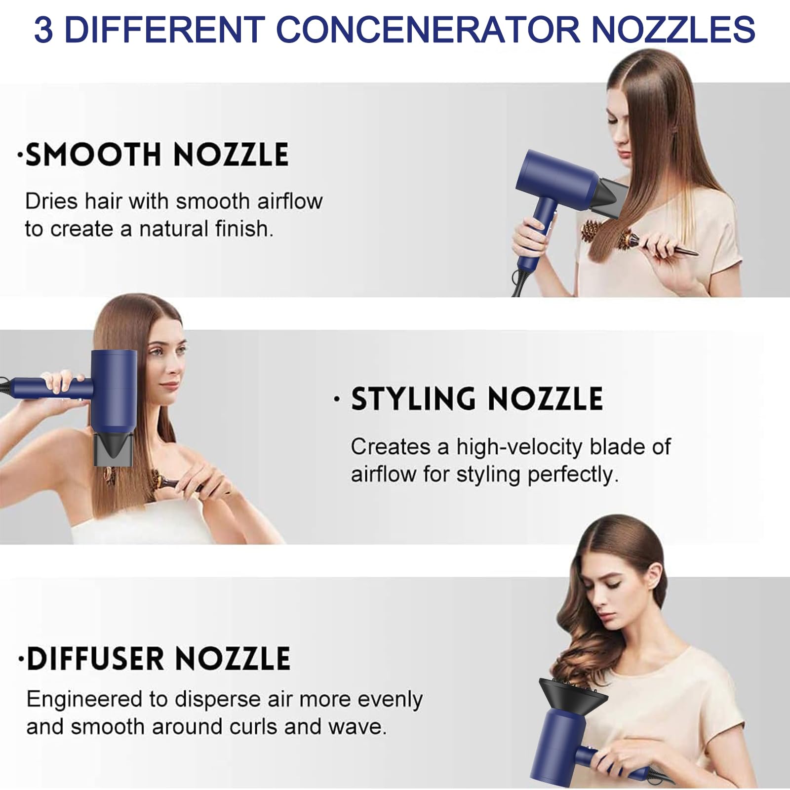 Slopehill diffuser attachment enhances natural curls and waves with balanced airflow.