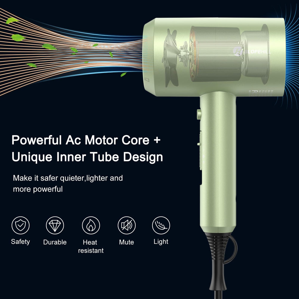 Slopehill hair dryer side view showing compact design