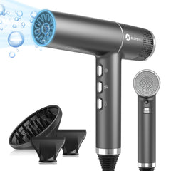 Slopehill hair dryer with unique brushless motor delivers fast, efficient drying.