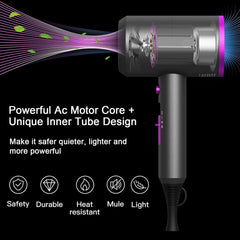 Slopehill professional ionic hair dryer motor detail highlighting high airflow for fast drying.