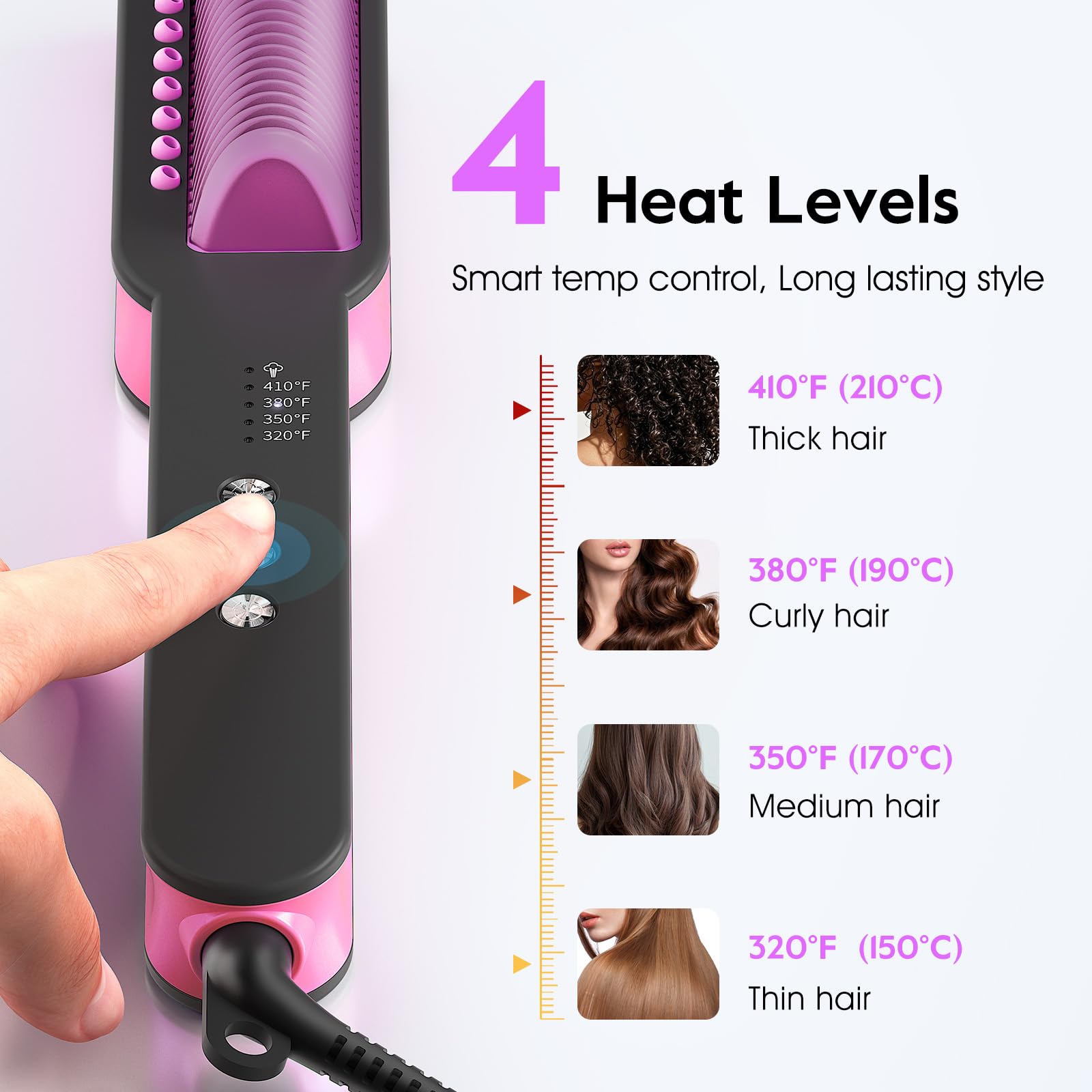 Slopehill Steam Hair Straightener Brush anti-scald design keeps hands safe.